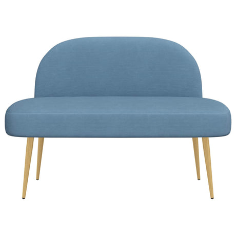 Vidaxl beklede bank met rugleuning blauw 110 x 60 x 76 cm katoen stof