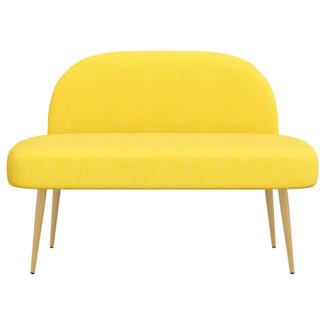 Vidaxl beklede bank met rugleuning lichtgeel 110 x 60 x 76 cm