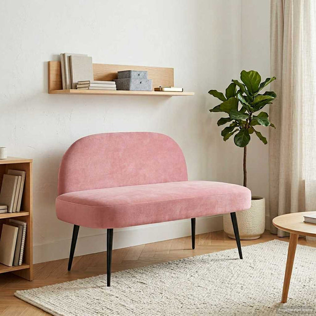 Vidaxl beklede bank met rugleuning roze 110 x 60 x 76 cm fluweel