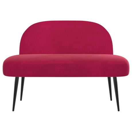Vidaxl beklede bank met rugleuning wijnrood 110 x 60 x 76 cm fluweel