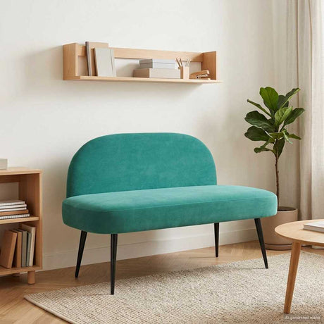 Vidaxl beklede bank met rugleuning turquoise 110 x 60 x 76 cm fluweel