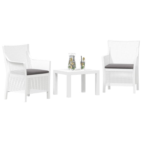 Vidaxl loungeset 3 st wit pp