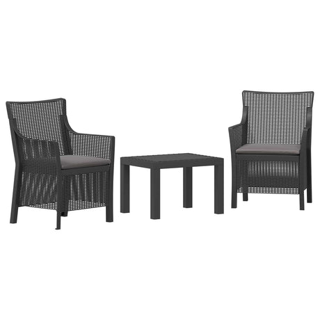 Vidaxl loungeset 3 st antracietkleurig pp