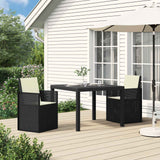 Vidaxl tuin eettafelset 3 st antraciet- en crèmekleurig pp