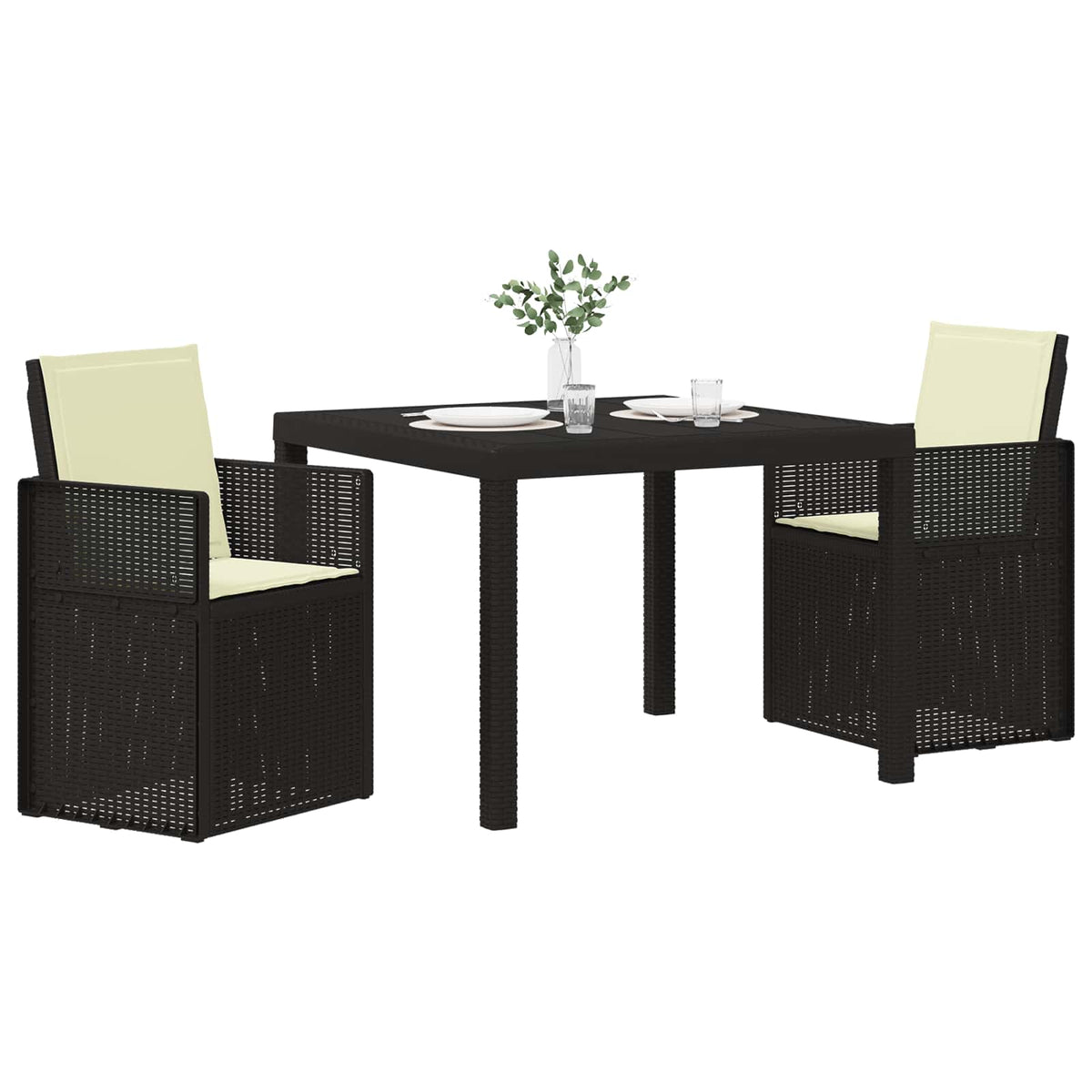 Vidaxl tuin eettafelset 3 st antraciet- en crèmekleurig pp