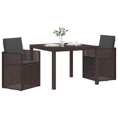 Vidaxl tuin eettafelset 3 st bruin en antracietkleurig pp