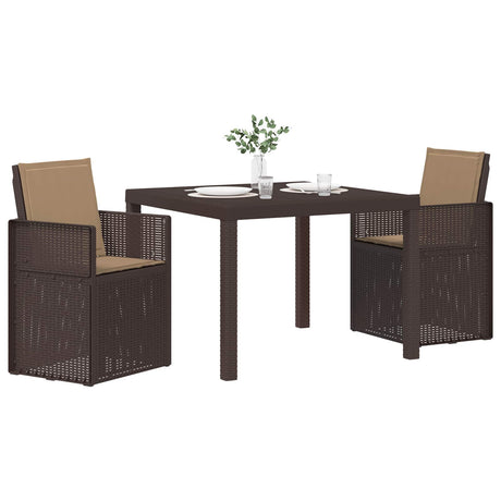 Vidaxl tuin eettafelset 3 st bruin en taupe pp