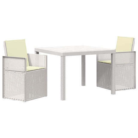 Vidaxl tuin eettafelset 3 st wit en crèmekleurig pp