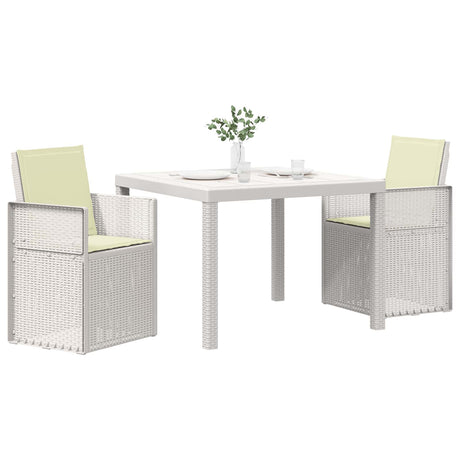 Vidaxl tuin eettafelset 3 st wit en crèmekleurig pp
