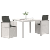 Vidaxl tuin eettafelset 3 st wit en antracietkleurig pp