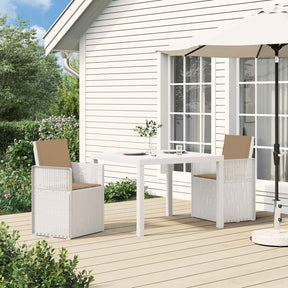 Vidaxl tuin eettafelset 3 st wit en taupe pp