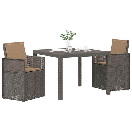 Vidaxl tuin eettafelset 3 st lichtgrijs en taupe pp