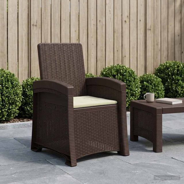 Vidaxl ligstoel in rietenlook bruin en crèmekleurig pp