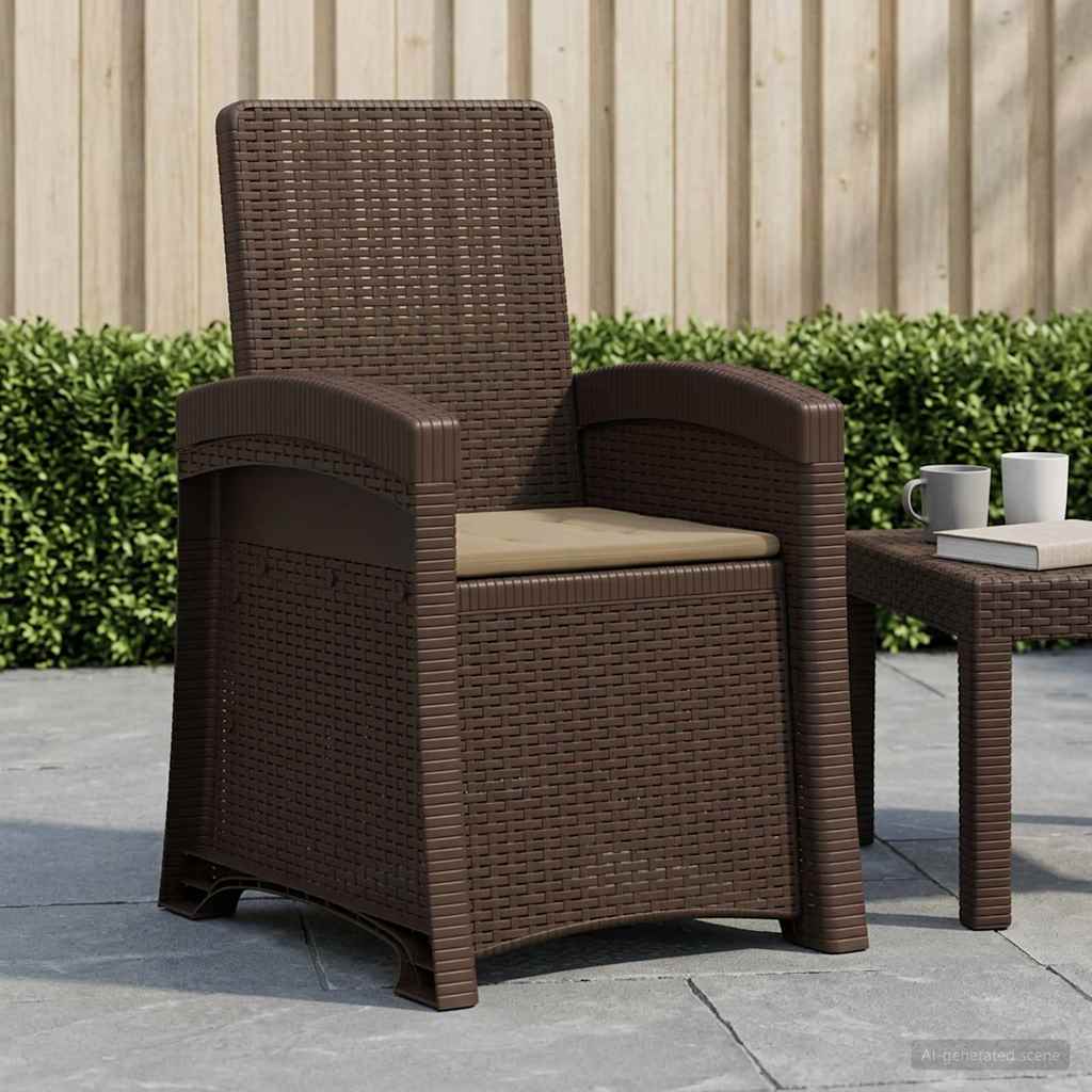Vidaxl ligstoel in rietenlook bruin en taupe pp