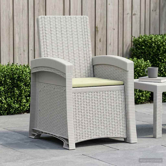 Vidaxl ligstoel in rietenlook wit en crèmekleurig pp
