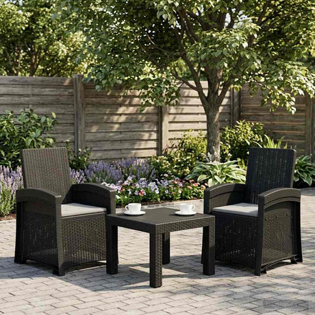 Vidaxl ligstoel in rietenlook 2 st anthraciet en lichtgrijs pp