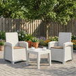 Vidaxl ligstoel in rietenlook 2 st wit en taupe pp