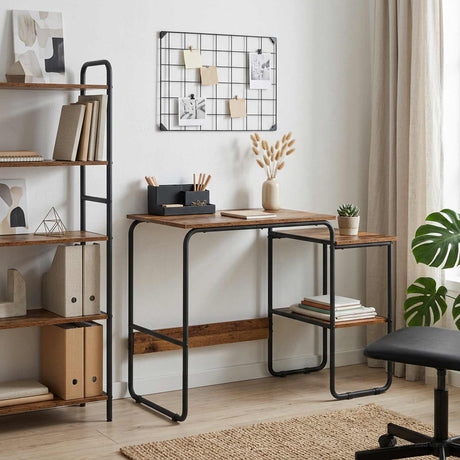 Vidaxl bureau met opbergruimte oud hout 100 x 50 x 75 cm