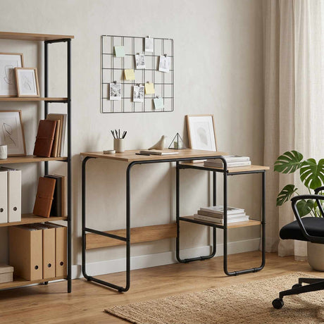 Vidaxl bureau met opbergruimte artisanaal eiken 100 x 50 x 75 cm