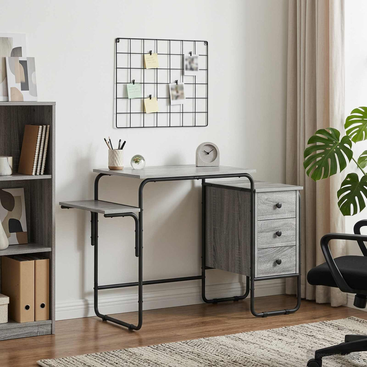 Vidaxl bureau met opbergruimte grijs sonoma 120 x 50 x 75 cm