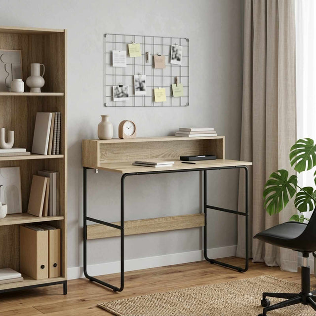 Vidaxl bureau met opbergruimte sonoma eiken 100 x 50 x 91 cm
