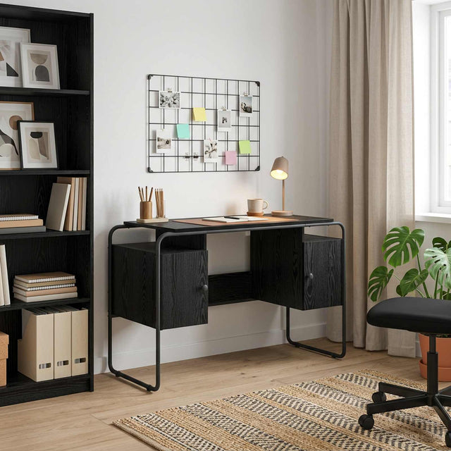 Vidaxl bureau met opbergruimte zwart eiken 120 x 50.5 x 75.5 cm