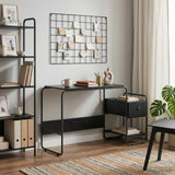 Vidaxl bureau met opbergruimte zwart eiken 131,5 x 50 x 75,5 cm