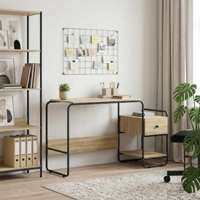 Vidaxl bureau met opbergruimte sonoma eiken 131,5 x 50 x 75,5 cm