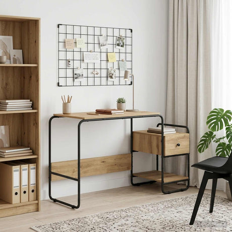 Vidaxl bureau met opbergruimte artisanaal eiken 131,5 x 50 x 75,5 cm