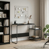 Vidaxl bureau met opbergruimte zwart eiken 131.5 x 50 x 75.5 cm