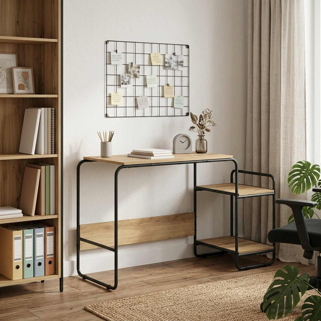 Vidaxl bureau met opbergruimte artisanaal eiken 131.5 x 50 x 75.5 cm