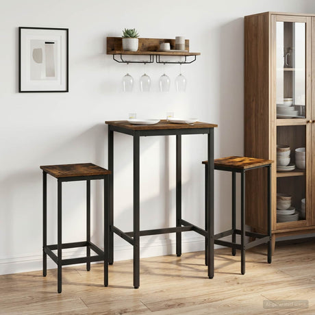 Vidaxl barkruk 2 st gerookt eiken 40 x 32 x 64 cm bewerkt hout
