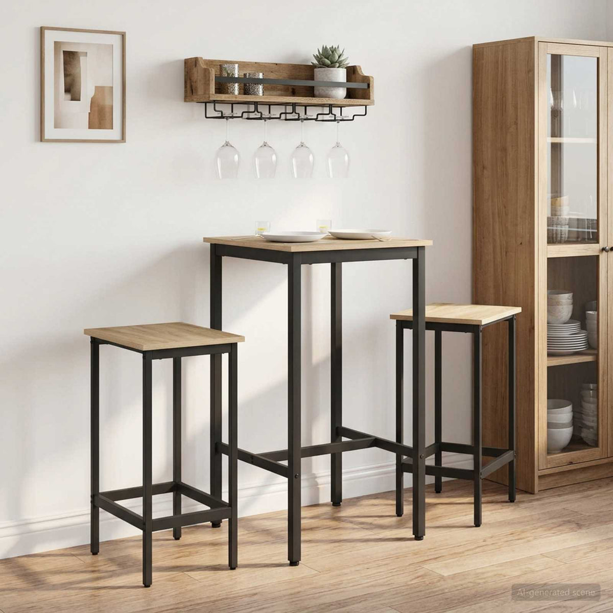 Vidaxl bartafel 52 x 52 x 110 cm bewerkt hout sonoma eiken rechthoekig