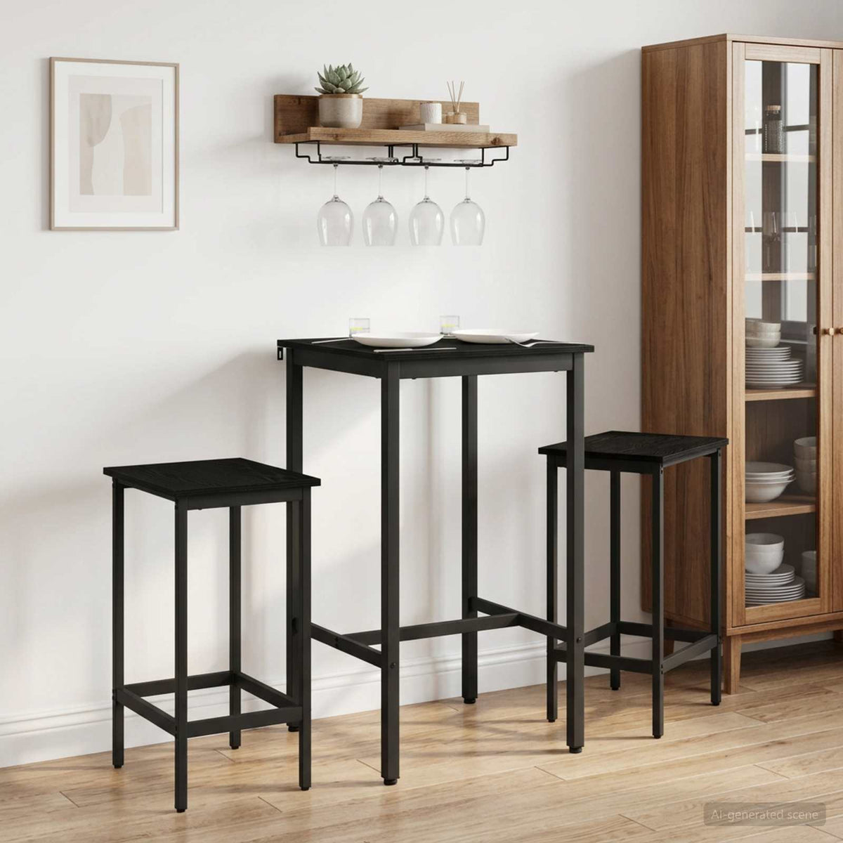 Vidaxl barkruk 2 st zwart eiken 40 x 32 x 74 cm bewerkt hout