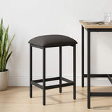 Vidaxl barkruk donkergrijs 40 x 32 x 74 cm bewerkt hout