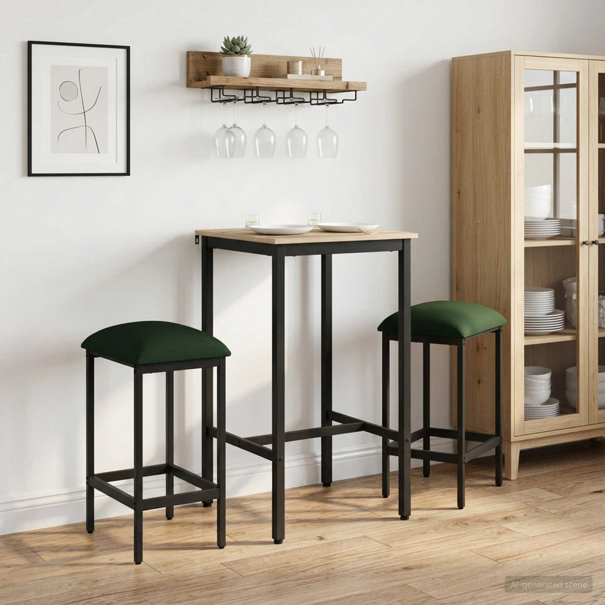 Vidaxl barkruk 2 st donkergroen 40 x 32 x 74 cm bewerkt hout