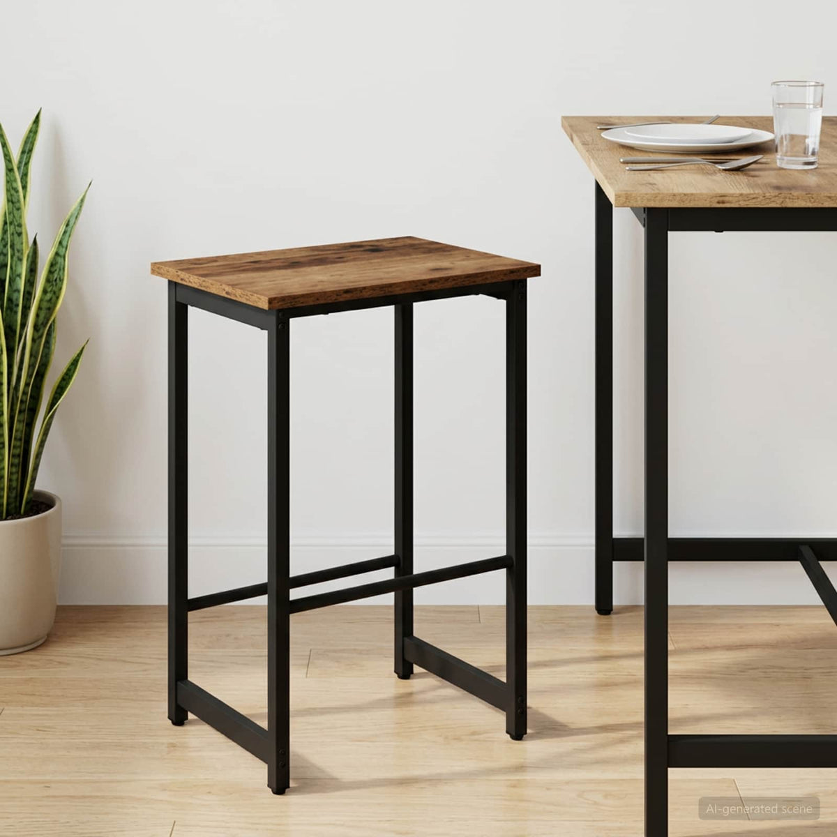 Vidaxl barkruk oud hout 40 x 32 x 64 cm bewerkt hout