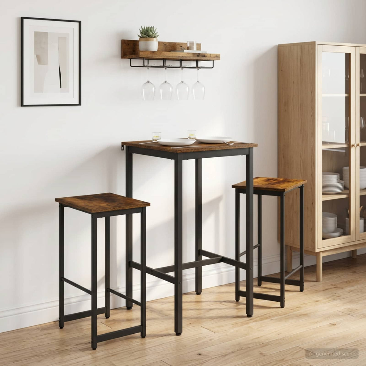 Vidaxl barkruk 2 st gerookt eiken 40 x 32 x 74 cm bewerkt hout