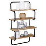 Vidaxl 4-laags wandplank artisanaal eiken 80 x 24,5 x 104 cm