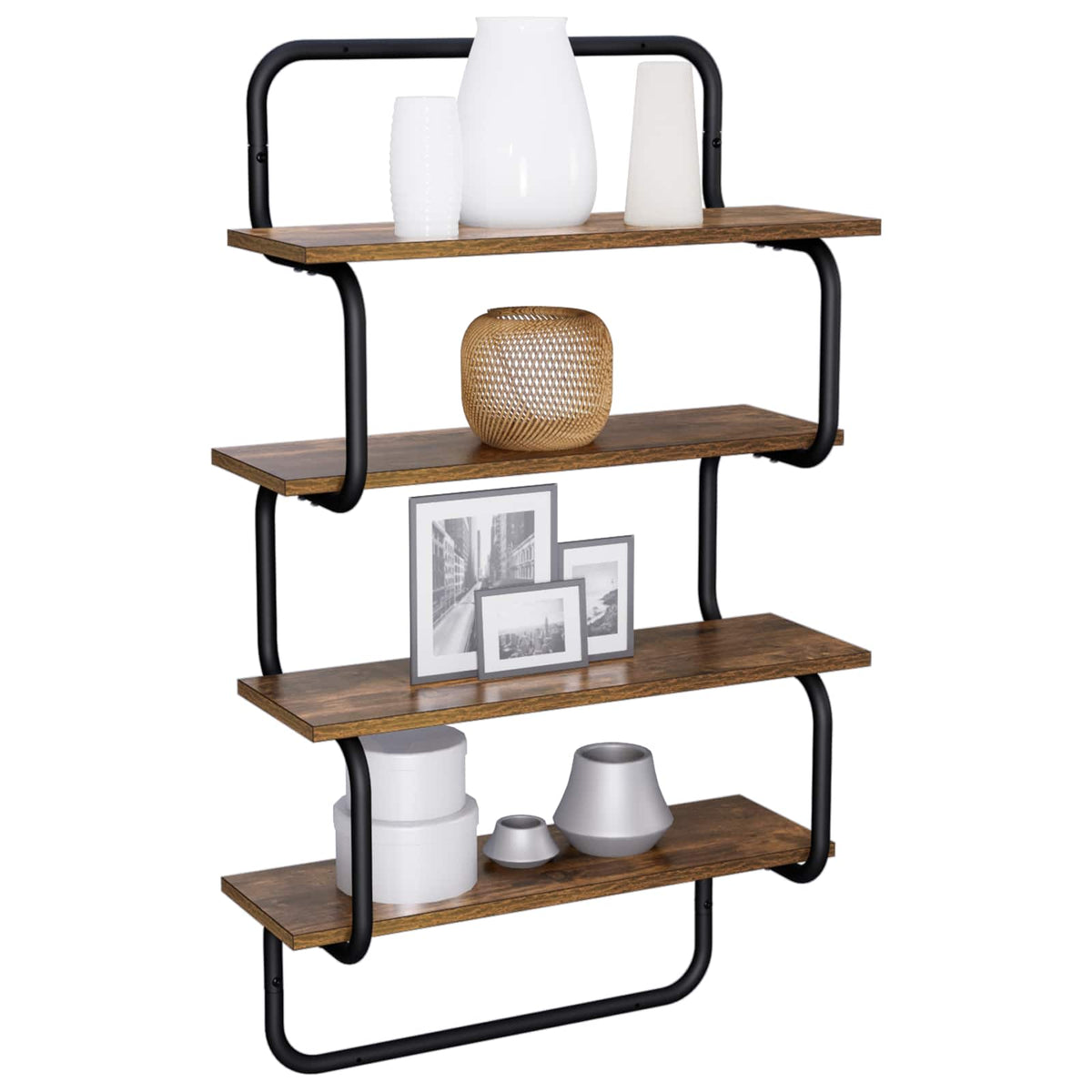 Vidaxl 4-laags wandplank gerookt eiken 60 x 24,5 x 104 cm bewerkt hout