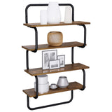 Vidaxl 4-laags wandplank gerookt eiken 60 x 24,5 x 104 cm bewerkt hout