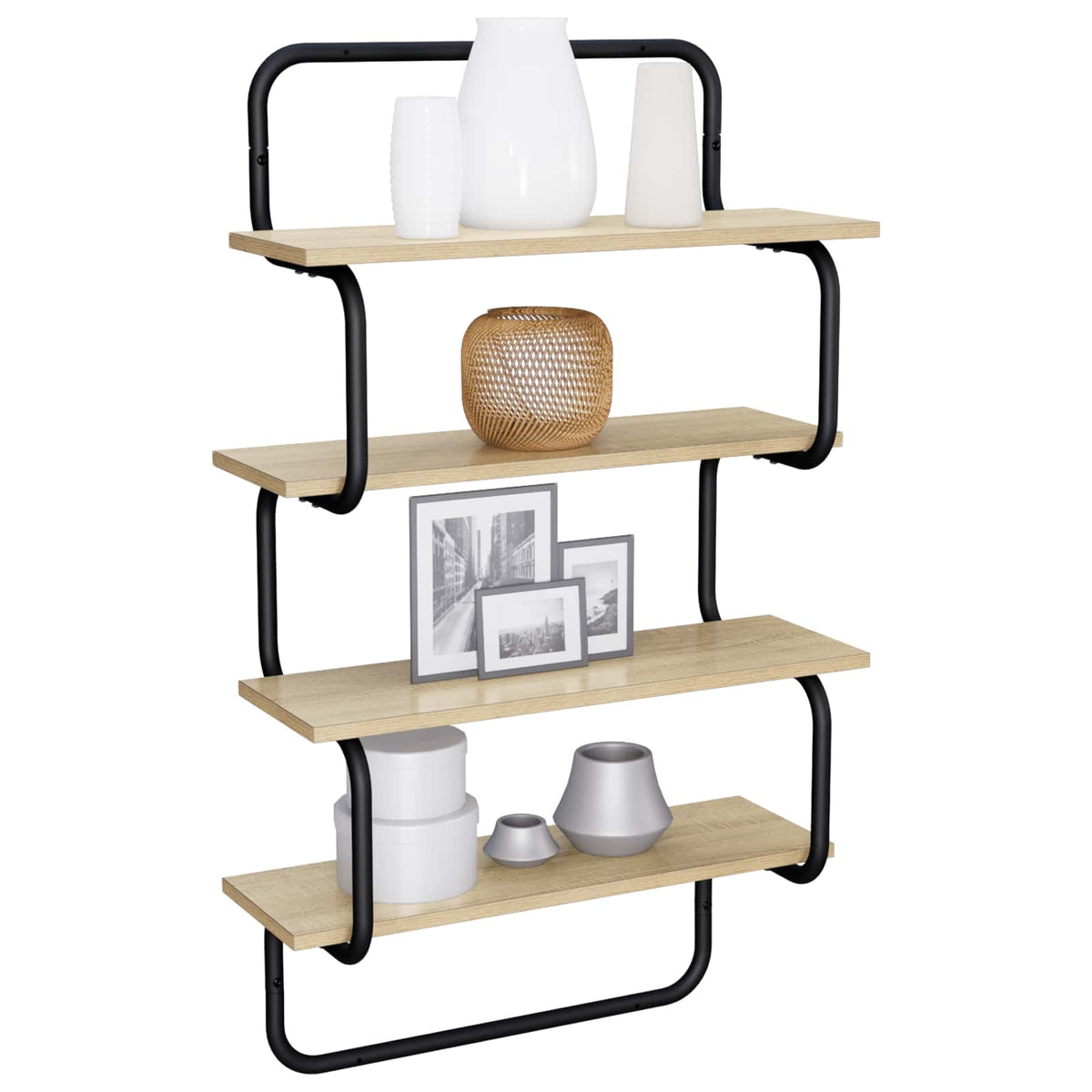 Vidaxl 4-laags wandplank sonoma eiken 40 x 24,5 x 104 cm bewerkt hout