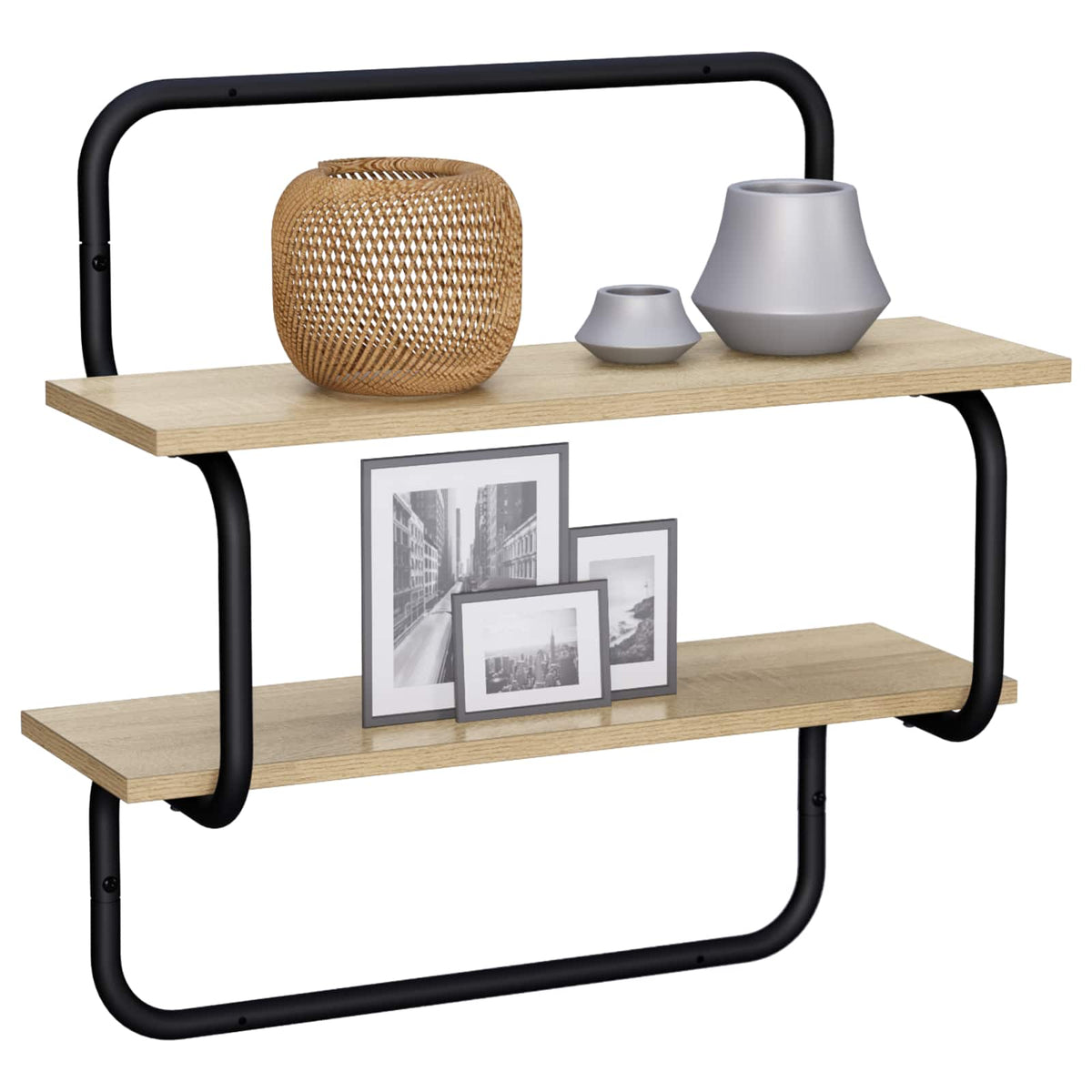 Vidaxl wandplank met 2 niveaus sonoma eiken 80 x 24,5 x 61 cm