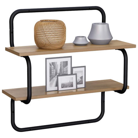 Vidaxl wandplank met 2 niveaus artisanaal eiken 80 x 24,5 x 61 cm
