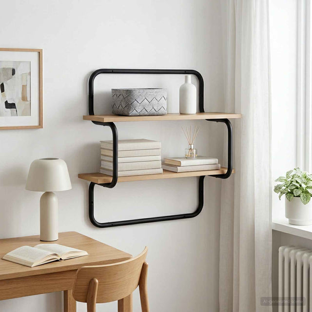 Vidaxl wandschap met 2 niveaus artisanaal eiken 60 x 24,5 x 61 cm