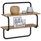 Vidaxl 2-laags wandplank artisan eiken 40 x 24,5 x 61 cm bewerkt hout