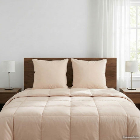 Vidaxl hoofdkussen 2 st 80 x 80 cm alle seizoenen kapokvezel beige