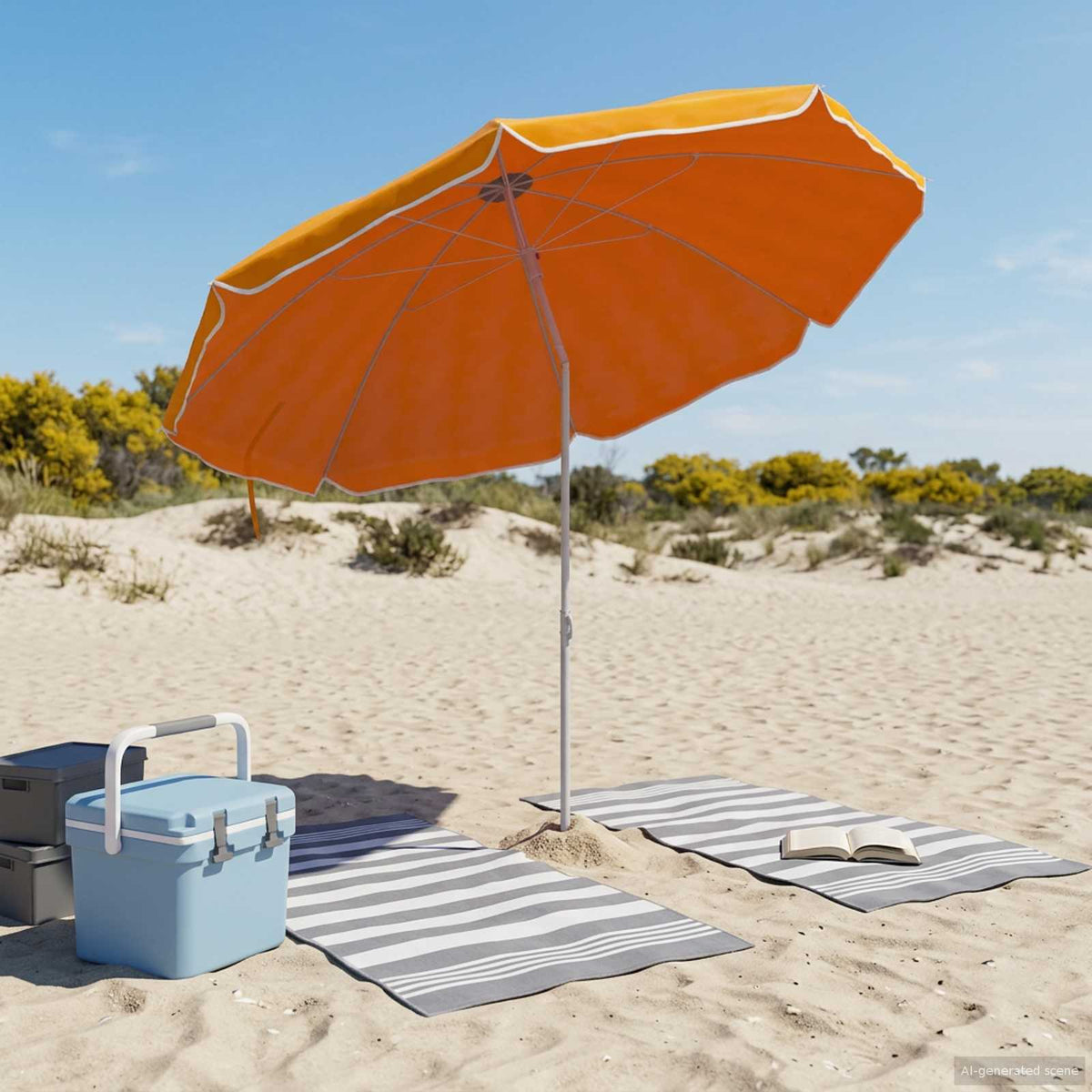 Vidaxl tuinparasol 240 cm 170t polyester oranje