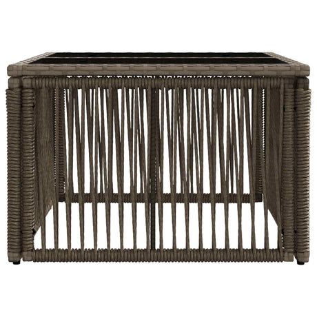 Vidaxl tuinstafel grijs en zwart 55 x 55 x 37 cm pe rattan en glas