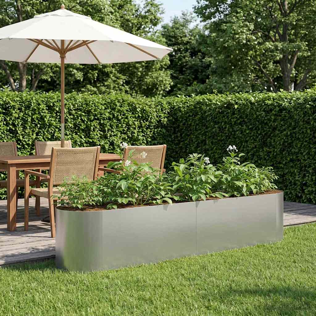 Vidaxl verhoogd tuinbed gegalvaniseerd staal 200 x 40 x 40 cm